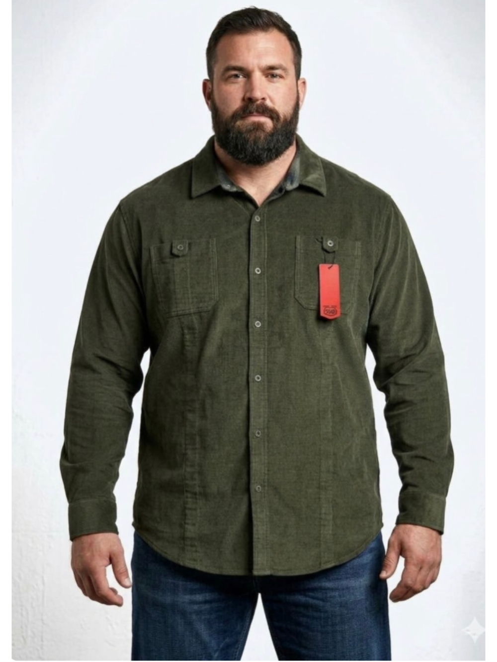 Men’s Nasty Pig Brawn Corduroy Green Plaid Button Down Shirt size XXL REVERSIBLE